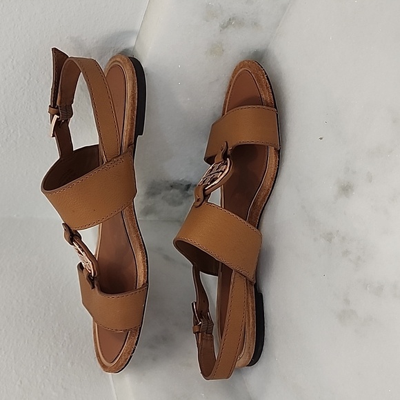 Tory Burch Sandals Straps Brown Rose Gold Size 7.5 - Picture 9 of 12